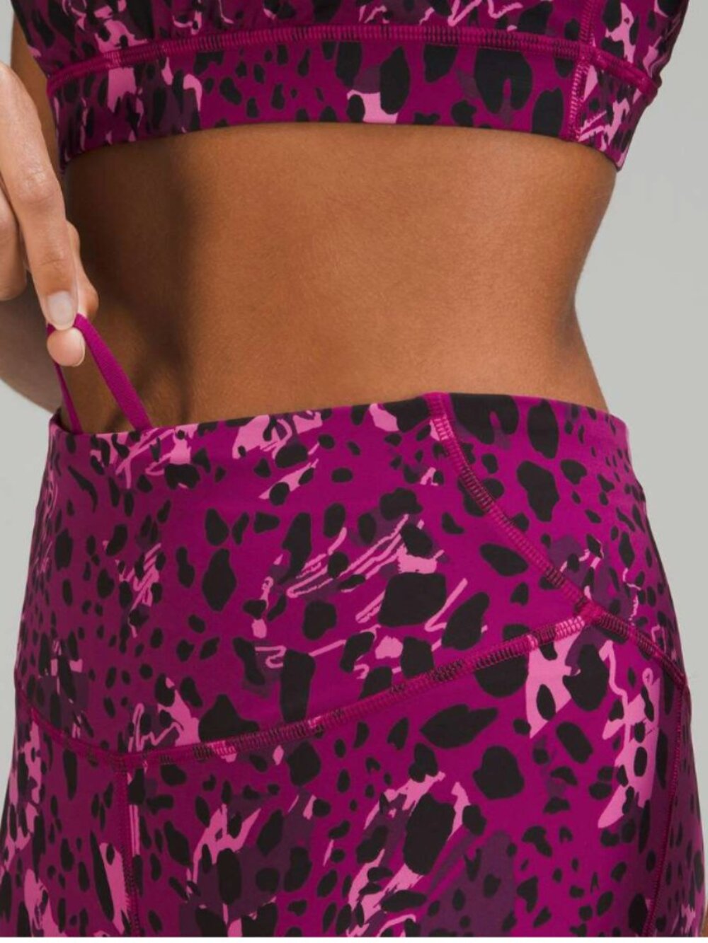 Lululemon High Base Pace High-Rise Running Tight 6 Pink Animal Print Leggings - Picture 2 of 9